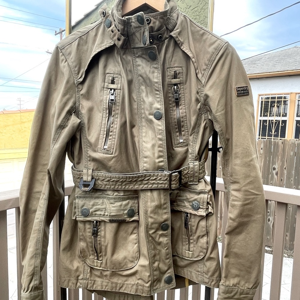 ☮️ One-of-a-kind Olive green utility jacket by Superdry, Limited.